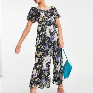 Hope & Ivy Puff Sleeve Wide Leg Jumpsuit Size 12